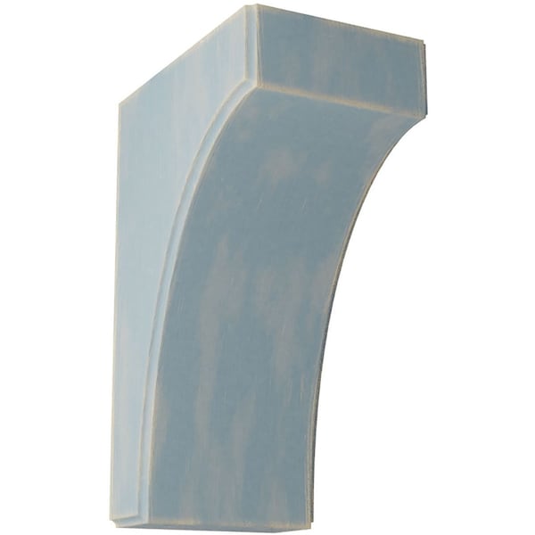 Ekena Millwork 5 1/4"W x 8"D x 12"H Clarksville Wood Vintage Decor Bracket, Driftwood Blue BKTWD05X08X12CVBU - main